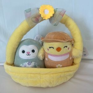 Aimee & Relinda Easter basket Squishmallow duo